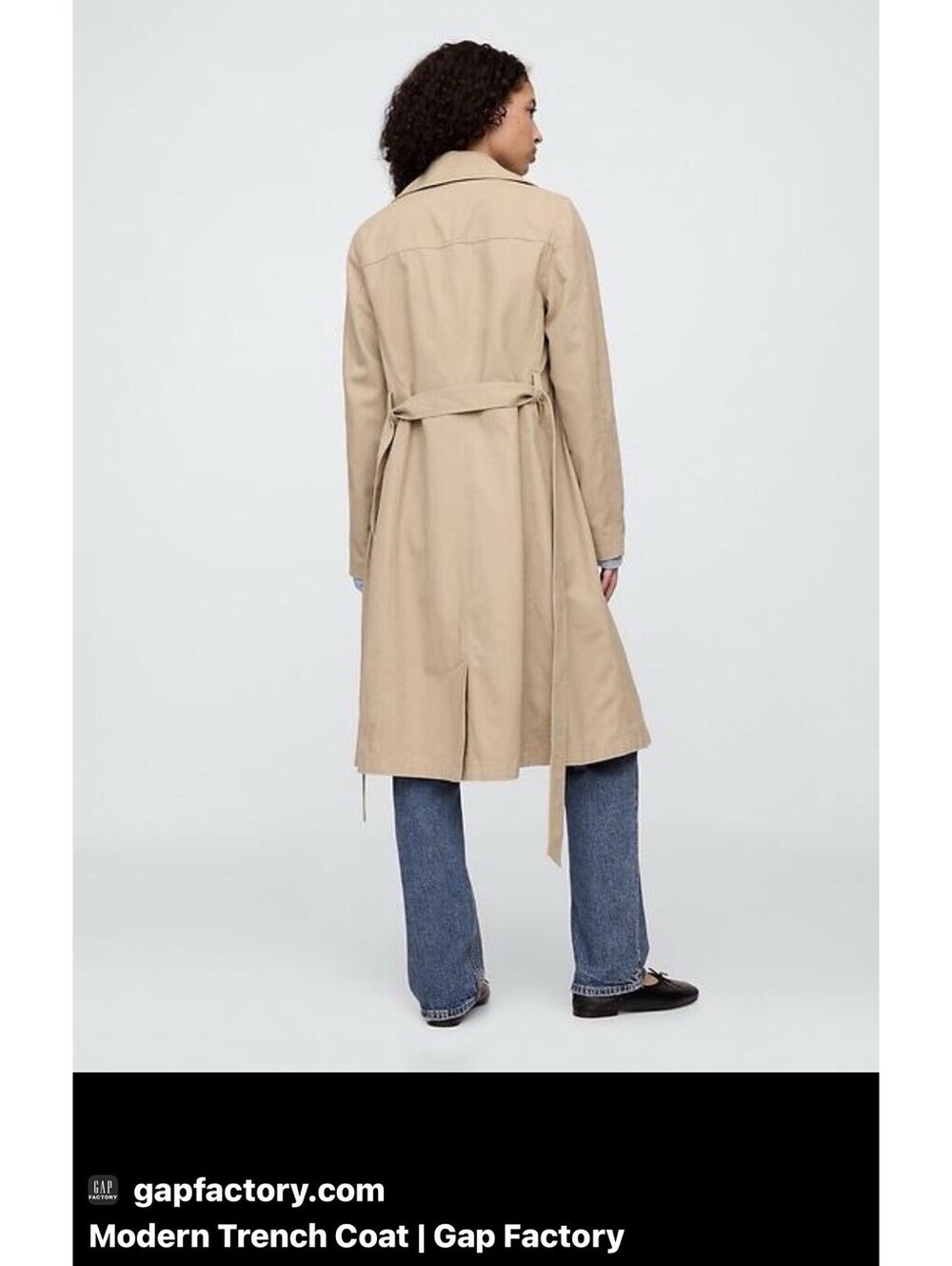 NWT GAP Women's Classic Belted Trench Coat Khaki Tan Double Breasted Size XL - Picture 2 of 9
